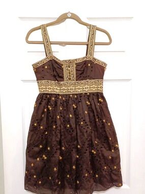 Moda International Women's Dress Embroidered Eyelet Babydoll,  Size 2